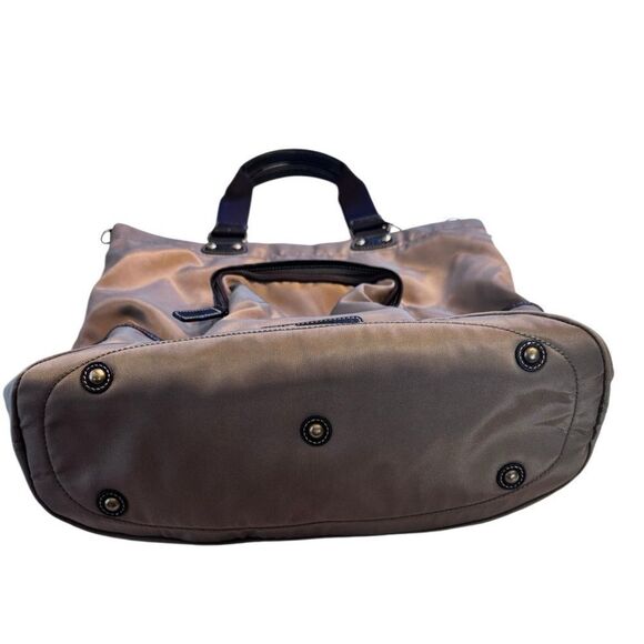 Hayden Harnett- Green Nylon & Leather Handle Flight Tote Bag Carry On Weekender - Picture 7 of 10